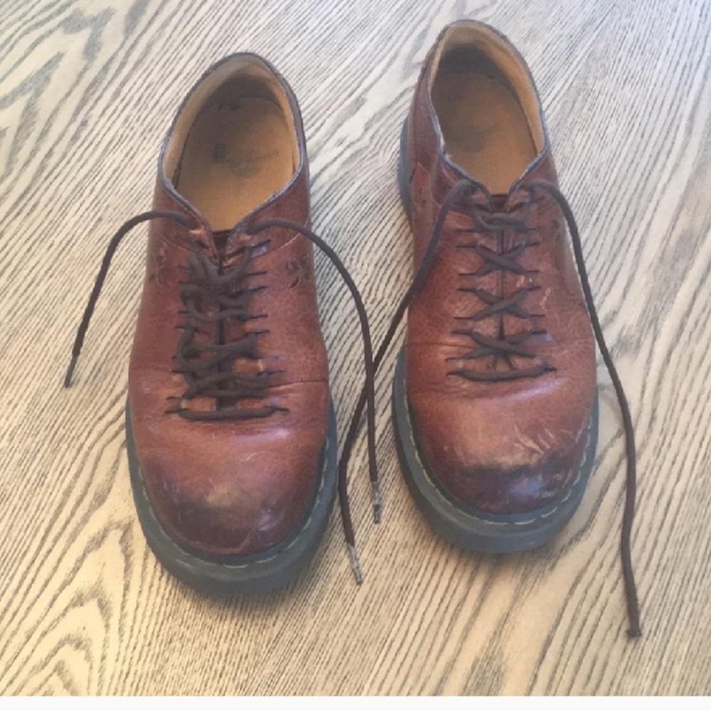 Dr. Martens Brown Flower Shoes 8